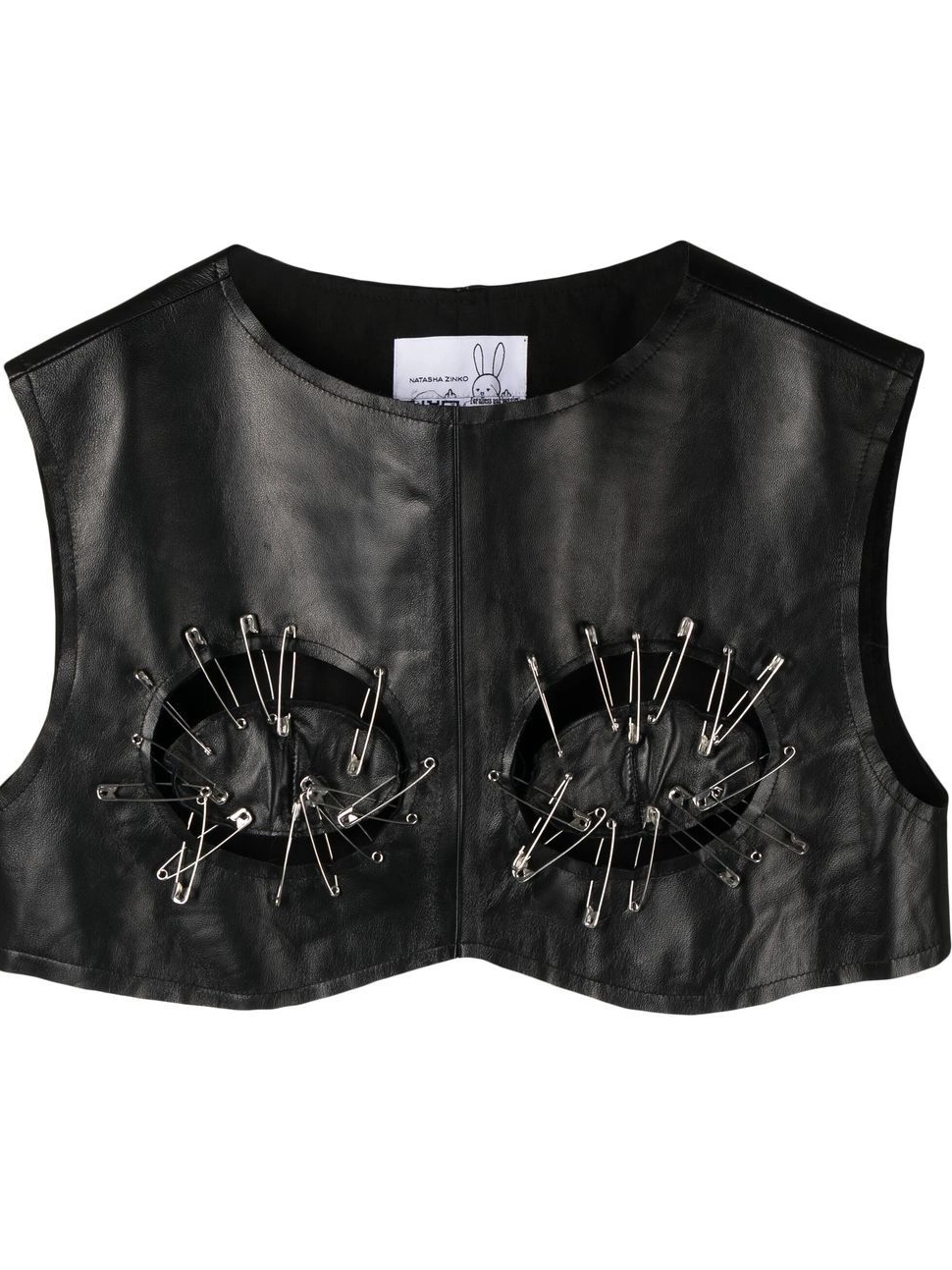 Women Versace top safety-pin detail 0630